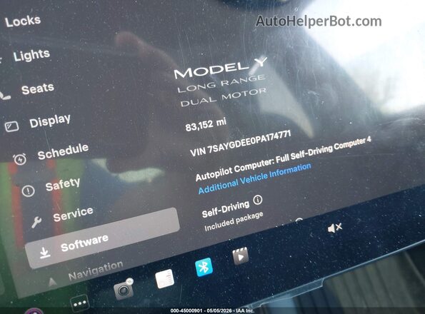 7SAYGDEE0PA174771 2023 TESLA MODEL Y Gray Vista de los asientos traseros