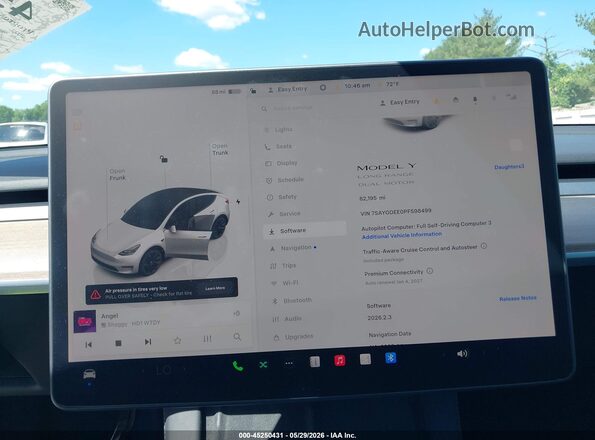 7SAYGDEE0PF598499 2023 TESLA MODEL Y White Rear seats view