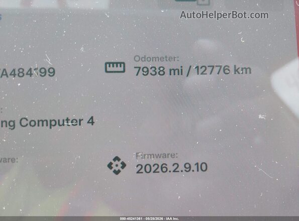 7SAYGDEE0TA484199 2026 TESLA MODEL Y Белый 