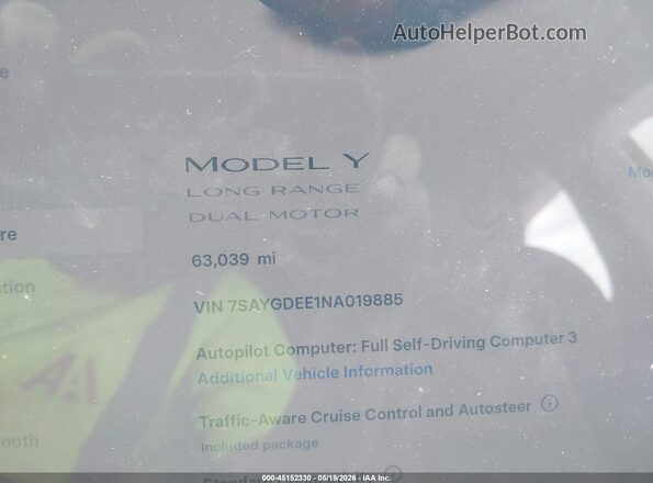 7SAYGDEE1NA019885 2022 TESLA MODEL Y Red Սալոնի 360 աստիճան տեսք