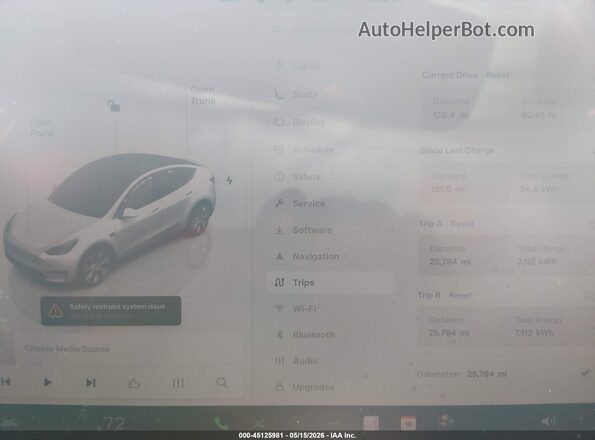 7SAYGDEE1PA103207 2023 TESLA MODEL Y White Հետևի նստատեղերի տեսք