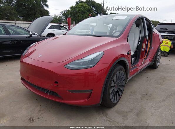 7SAYGDEE2PA187747 2023 TESLA MODEL Y Red Front left