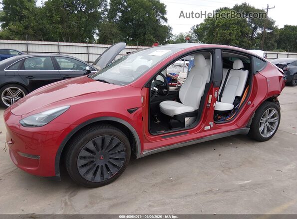 7SAYGDEE2PA187747 2023 TESLA MODEL Y Red Front view
