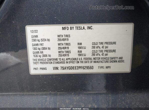 7SAYGDEE2PF629560 2023 TESLA MODEL Y Black Engine compartment view