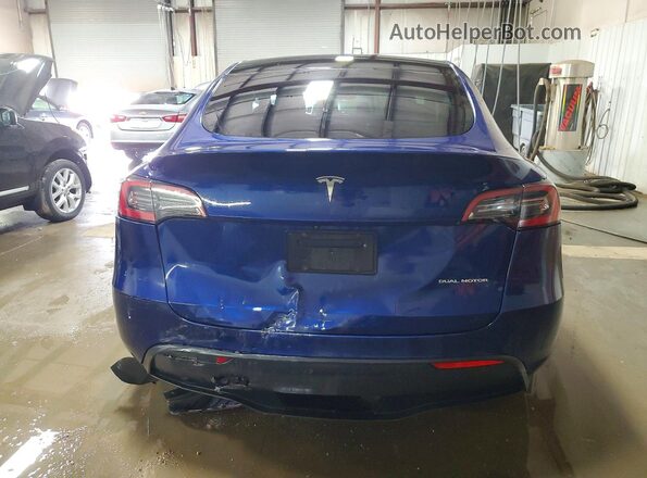 7SAYGDEE3NF363429 2022 TESLA MODEL Blue Widok z tyłu