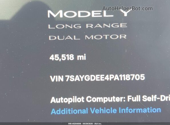 7SAYGDEE4PA118705 2023 TESLA MODEL Y Black 