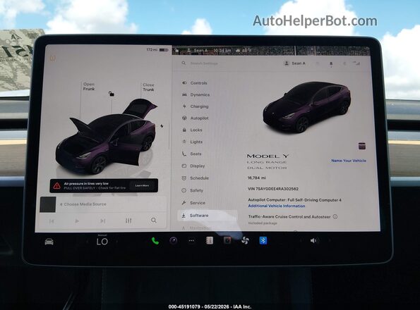 7SAYGDEE4RA302562 2024 TESLA MODEL Y Gray Вид задніх сидінь