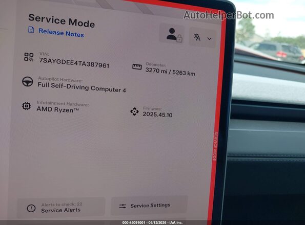 7SAYGDEE4TA387961 2026 TESLA MODEL Y Темно-бордовый 