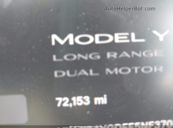 7SAYGDEE5NF370754 2022 TESLA MODEL Y Blue Հետևի նստատեղերի տեսք