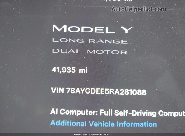 7SAYGDEE5RA281088 2024 TESLA MODEL Y Red 