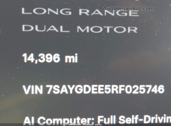 7SAYGDEE5RF025746 2024 TESLA MODEL Y Red 