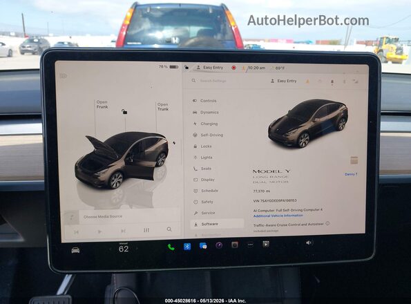 7SAYGDEE6PA198153 2023 TESLA MODEL Y Gray Հետևի նստատեղերի տեսք