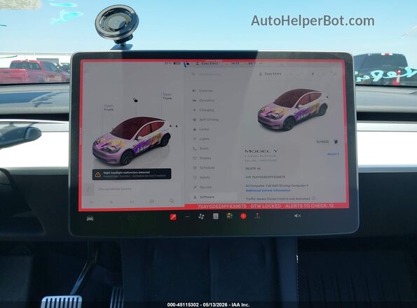 7SAYGDEE6PF839675 2023 TESLA MODEL Y Серый Вид задних сидений
