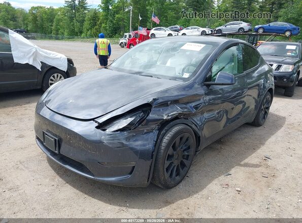 7SAYGDEE7NF372733 2022 TESLA MODEL Y Black Առջևի ձախ երեք քառորդ տեսարան