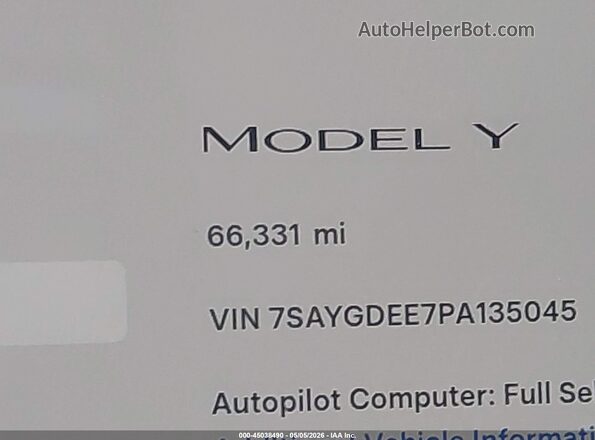 7SAYGDEE7PA135045 2023 TESLA MODEL Y Black 