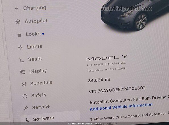 7SAYGDEE7PA206602 2023 TESLA MODEL Y Gray 