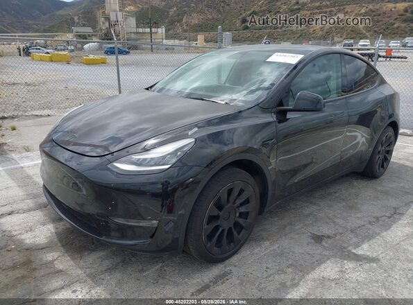 7SAYGDEE8NF455720 2022 TESLA MODEL Y Black წინა მარცხენა ხედი სამი მეოთხედიდან