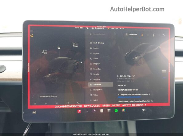 7SAYGDEE8NF455720 2022 TESLA MODEL Y Black უკანა სავარძლების ხედი
