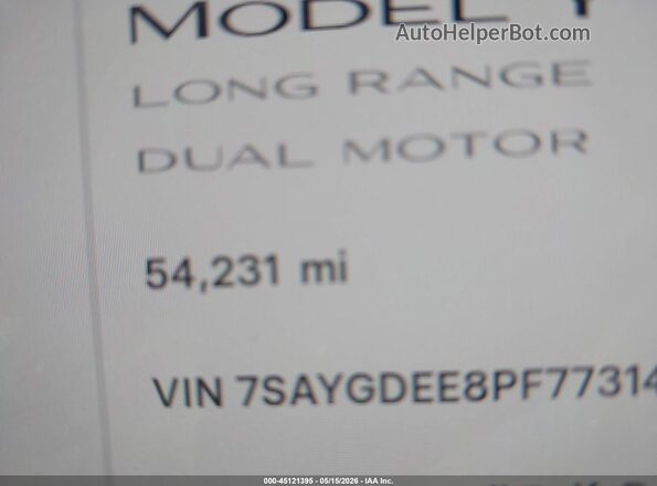 7SAYGDEE8PF773145 2023 TESLA MODEL Y White 