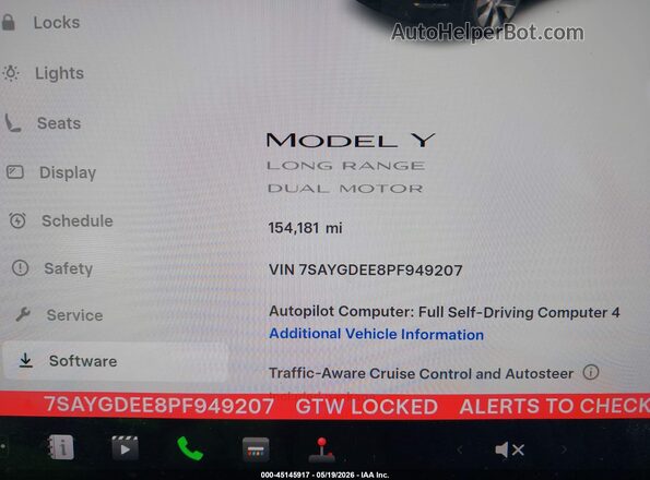 7SAYGDEE8PF949207 2023 TESLA MODEL Y Black Vista de los asientos traseros