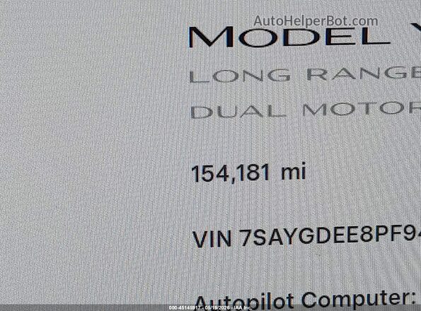 7SAYGDEE8PF949207 2023 TESLA MODEL Y Black 