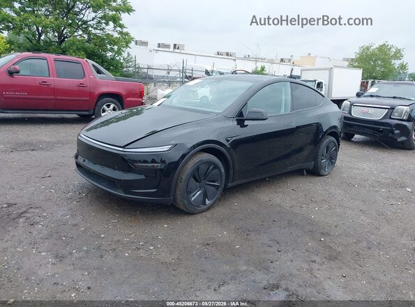 7SAYGDEE8TA594224 2026 TESLA MODEL Y Black წინა მარცხენა ხედი სამი მეოთხედიდან