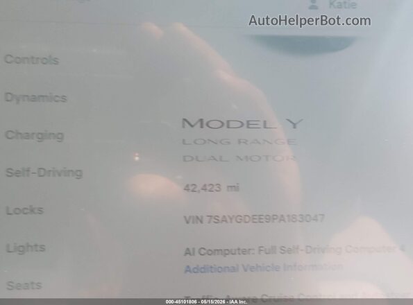 7SAYGDEE9PA183047 2023 TESLA MODEL Y Black 