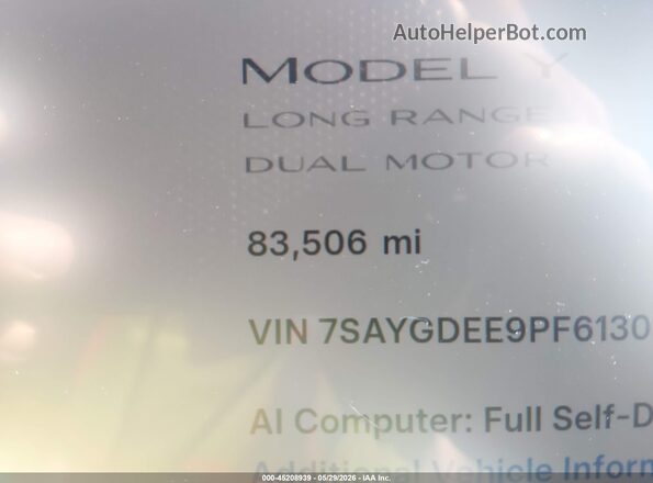7SAYGDEE9PF613033 2023 TESLA MODEL Y Red 