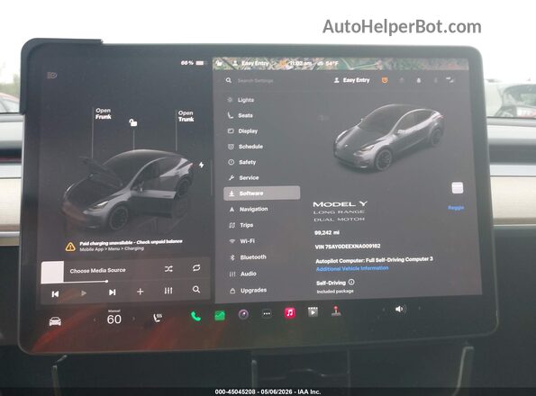 7SAYGDEEXNA009162 2022 TESLA MODEL Y Gray Հետևի նստատեղերի տեսք