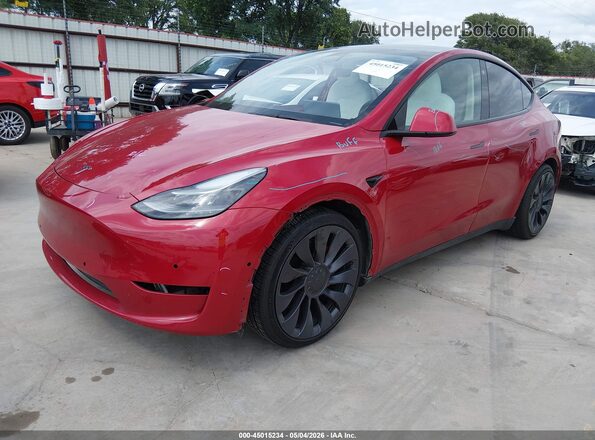 7SAYGDEF0NF382352 2022 TESLA MODEL Y Красный Передняя левая четверть