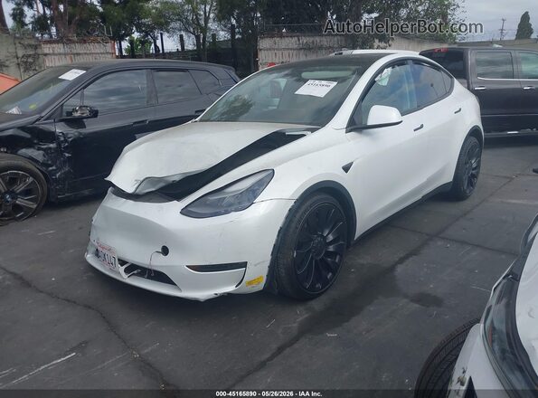 7SAYGDEF0NF406598 2022 TESLA MODEL Y White Առջևի ձախ երեք քառորդ տեսարան