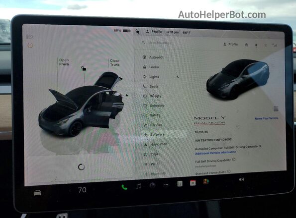 7SAYGDEF2NF404092 2022 TESLA MODEL Серый Вид щитка приборов