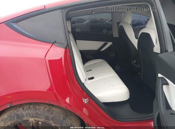 7SAYGDEF3NF488410 2022 TESLA MODEL Y Red VIN კოდის სტიკერის ხედი