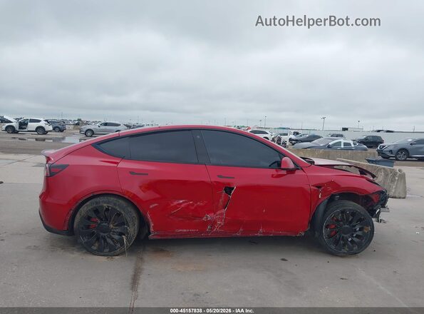 7SAYGDEF3NF488410 2022 TESLA MODEL Y Red უკანა სალონის ხედი