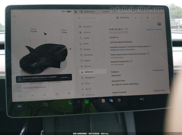 7SAYGDEF3PF825404 2023 TESLA MODEL Y Black Вид задніх сидінь