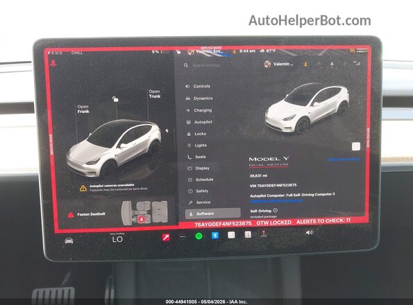 7SAYGDEF4NF523875 2022 TESLA MODEL Y White 