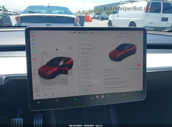 7SAYGDEF4NF560585 2022 TESLA MODEL Y Red 
