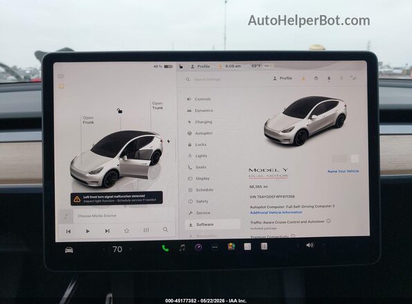 7SAYGDEF4PF611358 2023 TESLA MODEL Y Белый 