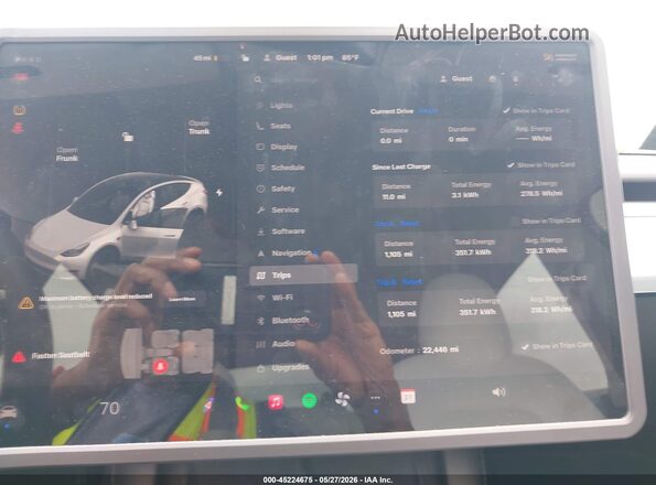 7SAYGDEF5NF461905 2022 TESLA MODEL Y White 