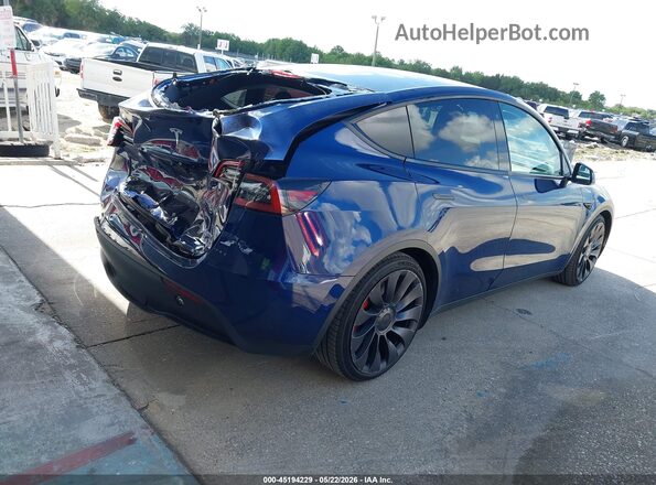 7SAYGDEF6NF382419 2022 TESLA MODEL Y Blue Задня права чверть