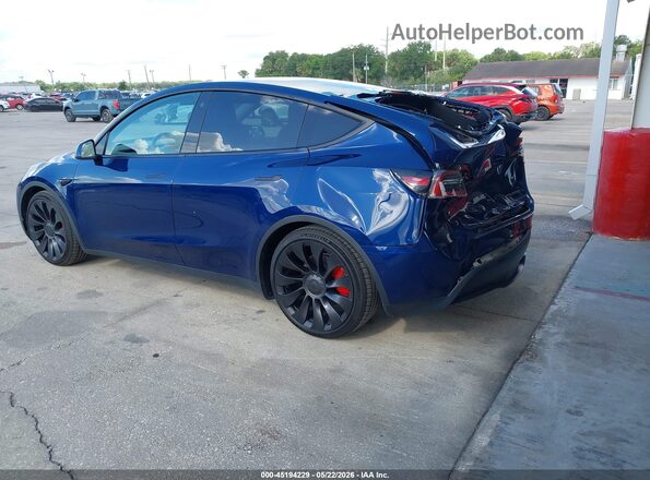 7SAYGDEF6NF382419 2022 TESLA MODEL Y Blue Задня ліва чверть