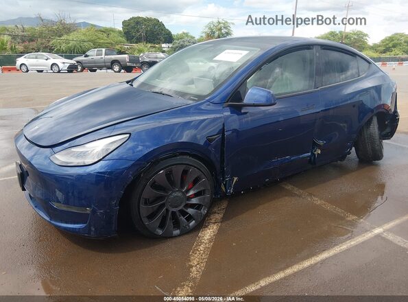 7SAYGDEF6NF392500 2022 TESLA MODEL Y Blue Դիմացի տեսք