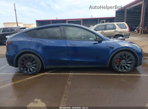 7SAYGDEF6NF392500 2022 TESLA MODEL Y Blue Սալոնի հետևի տեսք