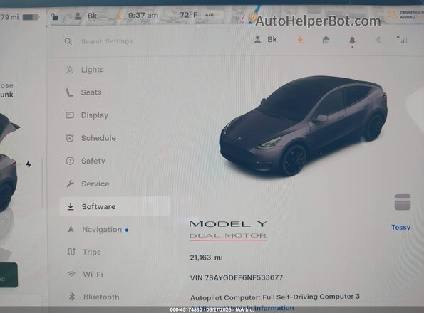 7SAYGDEF6NF533677 2022 TESLA MODEL Y Gray 