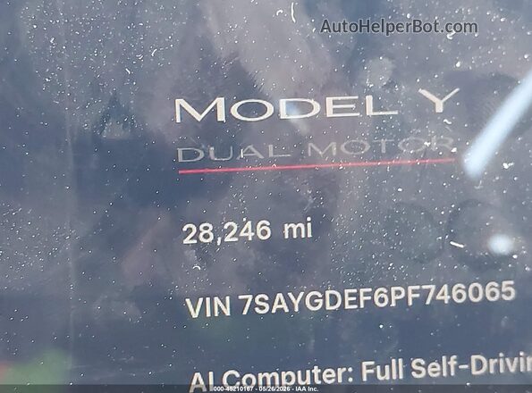 7SAYGDEF6PF746065 2023 TESLA MODEL Y Black Սալոնի 360 աստիճան տեսք