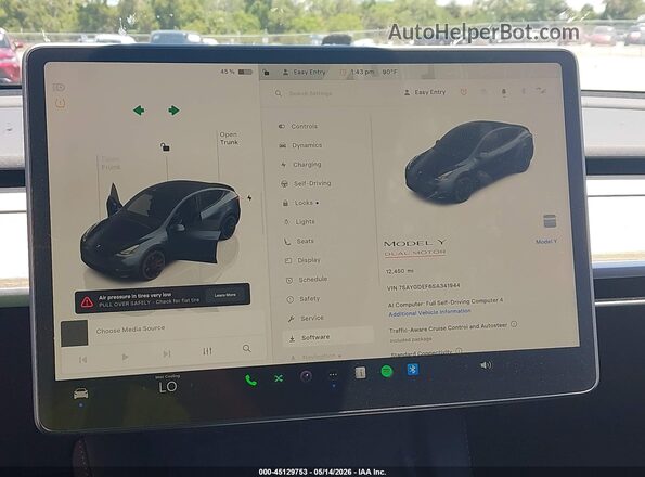 7SAYGDEF6SA341944 2025 TESLA MODEL Y Серый 