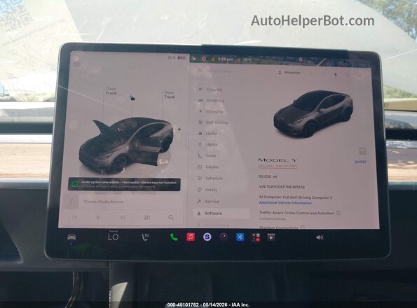 7SAYGDEF7NF465132 2022 TESLA MODEL Y Серый 