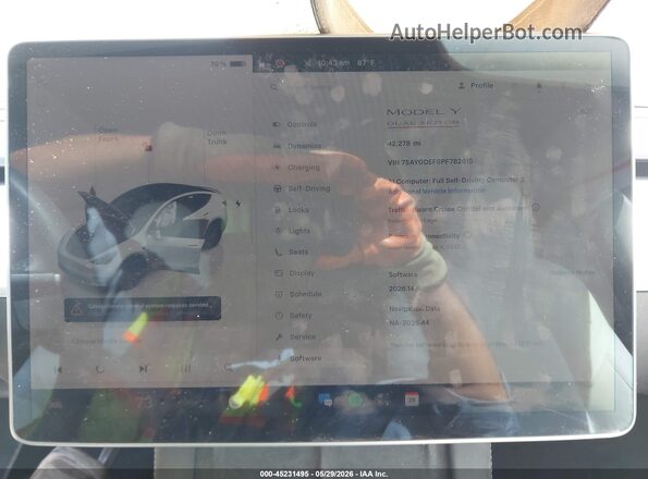 7SAYGDEF8PF782615 2023 TESLA MODEL Y Белый Вид задних сидений