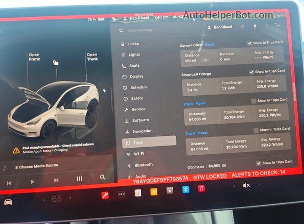 7SAYGDEF9PF793574 2023 TESLA MODEL White Vista del cuadro de instrumentos