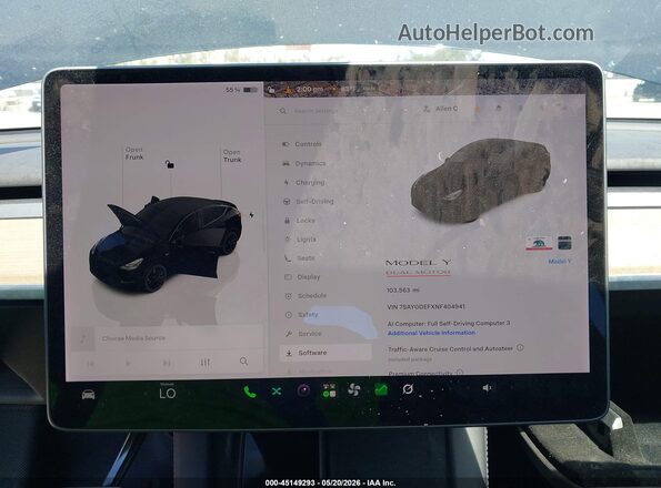 7SAYGDEFXNF404941 2022 TESLA MODEL Y Black 
